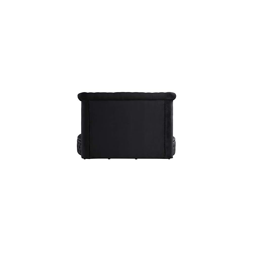 Lexi Round Upholstered Velvet Platform Bed Frame, Black - King