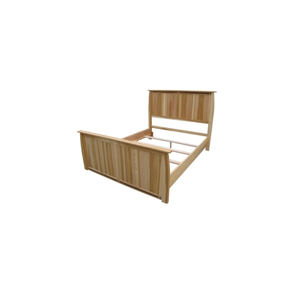 Adamstown Bedroom Solid American Hickory King Panel Bed, Transitional Wood Bed Frame with Headboard, Box Spring Required, Natural