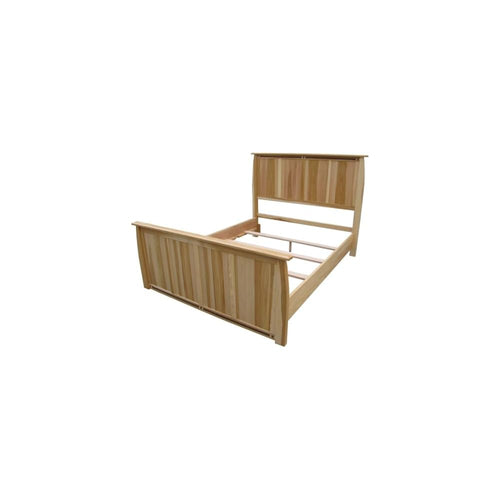 Adamstown Bedroom Solid American Hickory King Panel Bed, Transitional Wood Bed Frame with Headboard, Box Spring Required, Natural