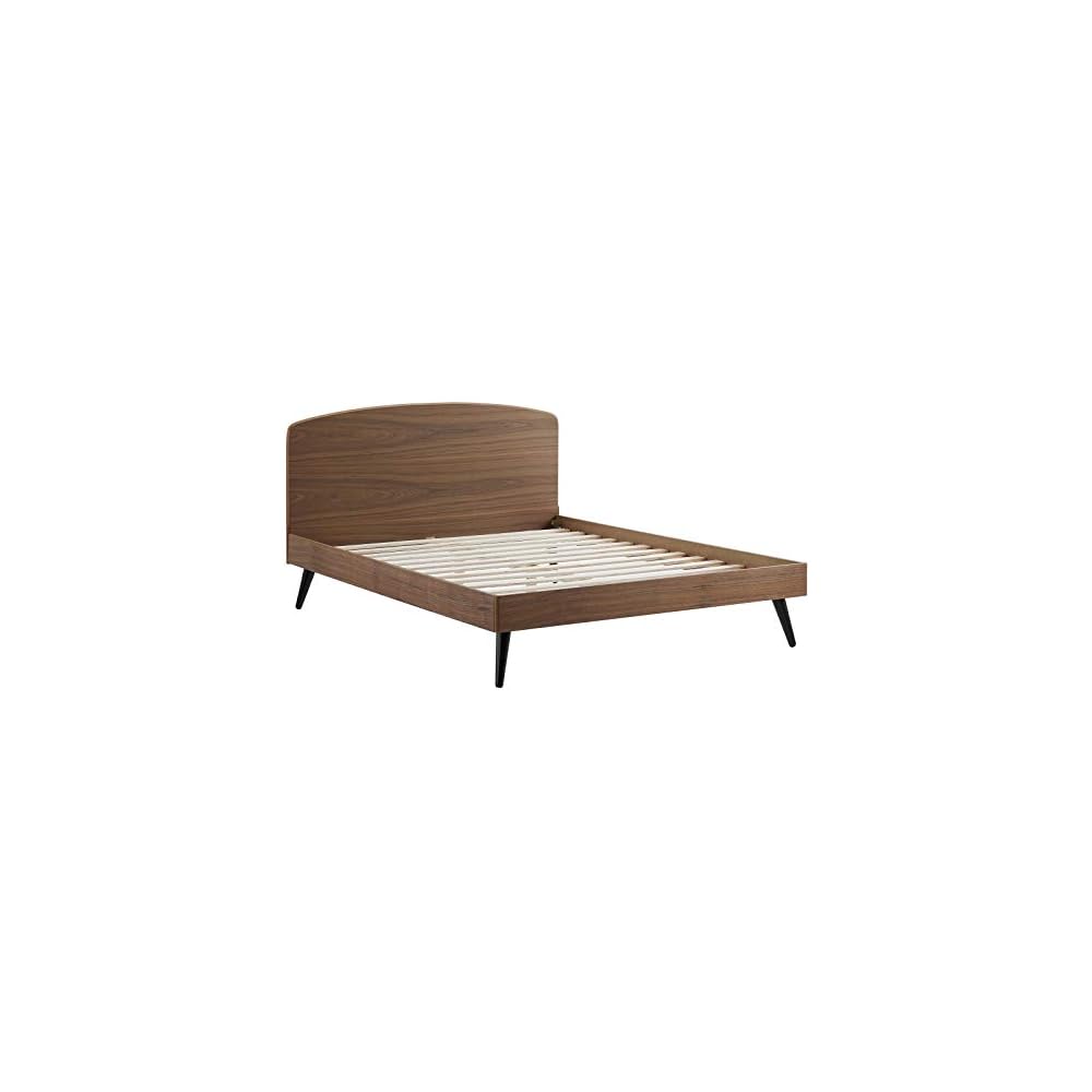 Bronwen Queen Wood Platform Bed in Walnut