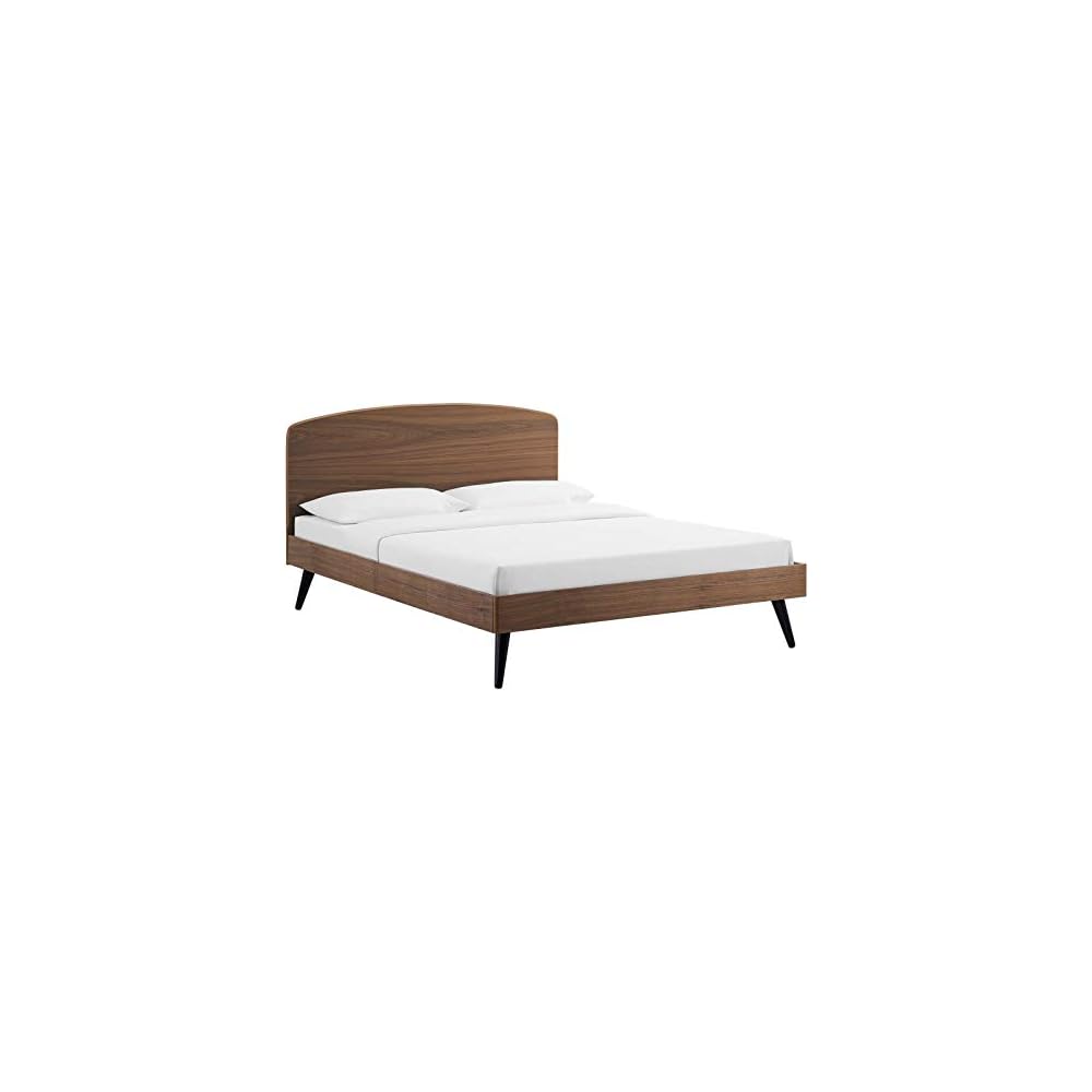 Bronwen Queen Wood Platform Bed in Walnut
