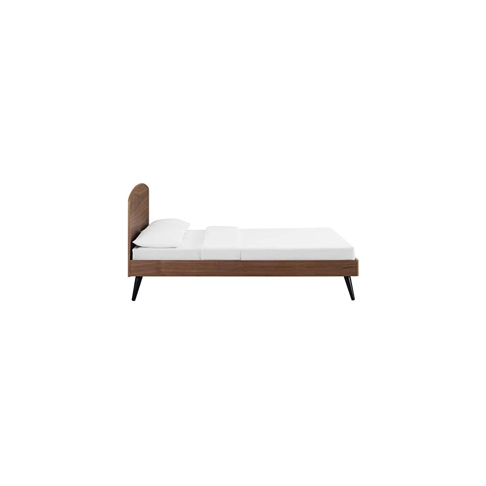 Bronwen Queen Wood Platform Bed in Walnut