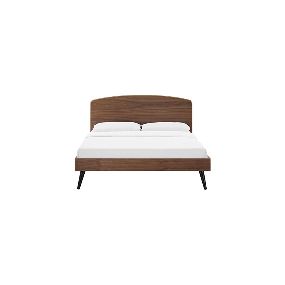 Bronwen Queen Wood Platform Bed in Walnut