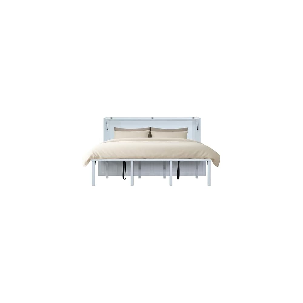 Murphybedz Tuscany Murphy Cabinet Chest Bed with Charging Station 6 Inch (White, King)