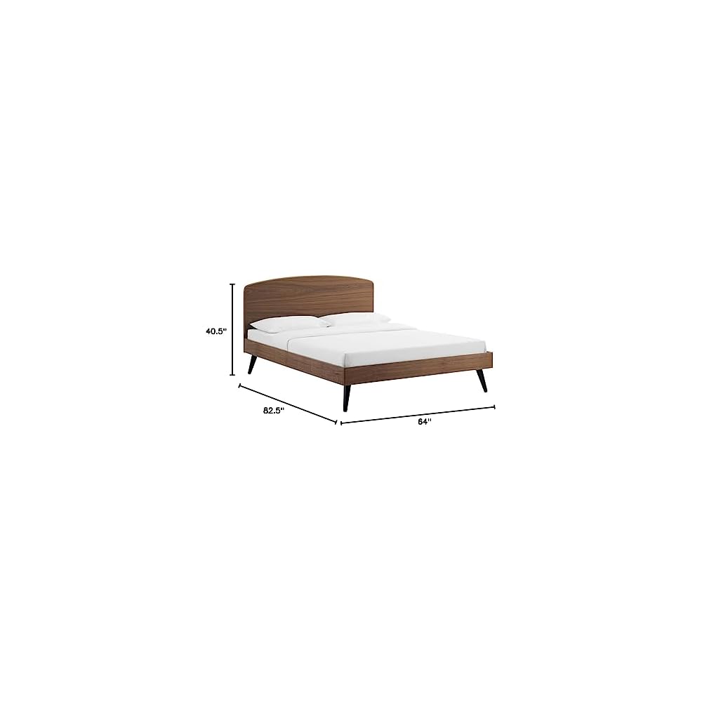 Bronwen Queen Wood Platform Bed in Walnut