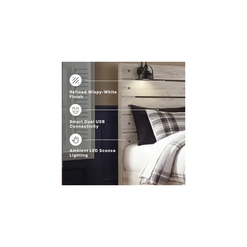 King Bed Frame, Cambeck Farmhouse Whitewash
