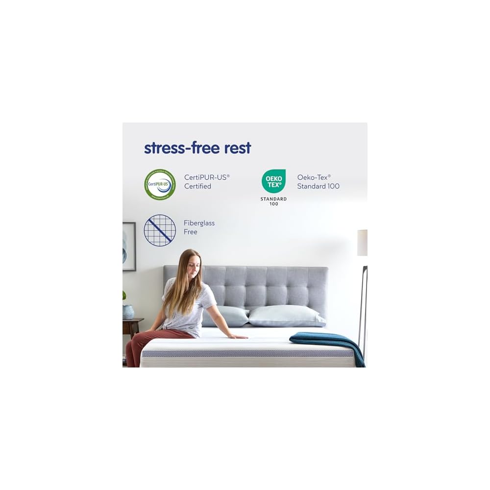 Gel Memory Foam 8 Inch Mattress - Bed-in-a-Box - Full Size - Cooling and Pressure Relief - Certi-PUR Certified