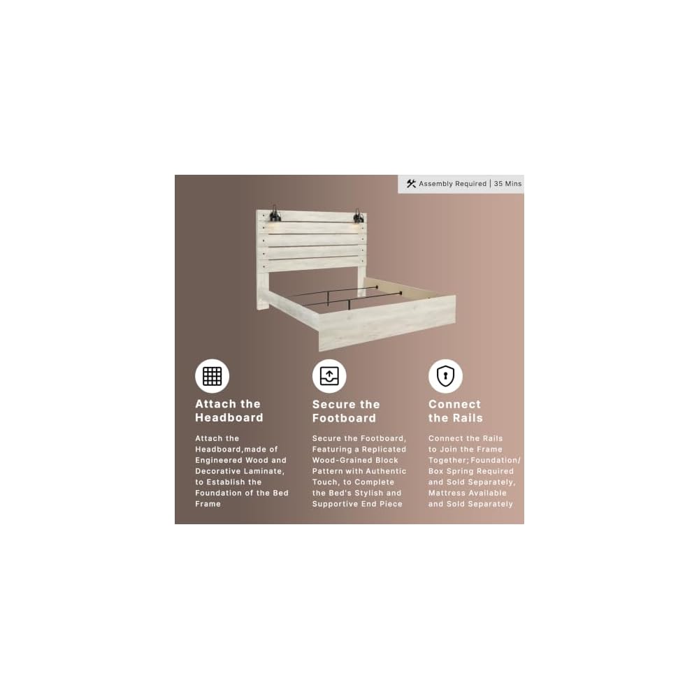 King Bed Frame, Cambeck Farmhouse Whitewash