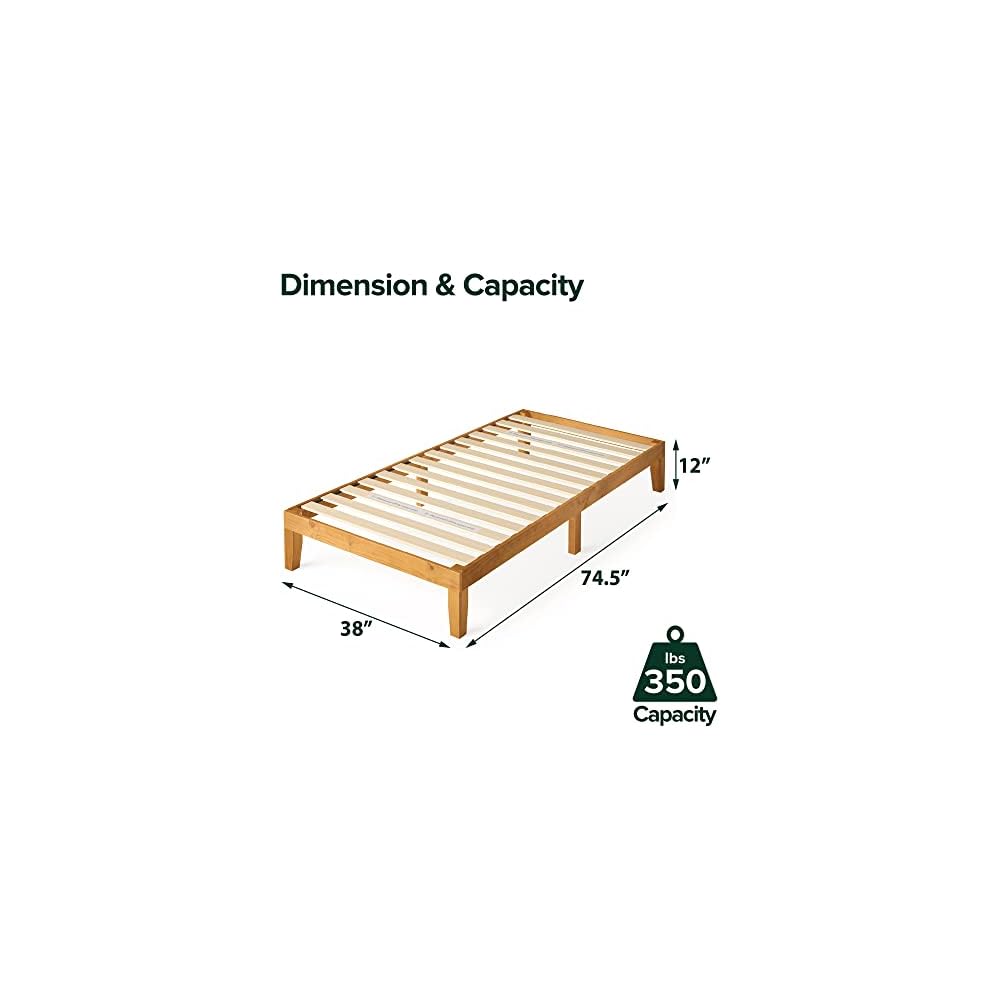 Alexia Wood Platform Bed Frame, Solid Wood Foundation, No Box Spring Needed, Wood Slat Support, Easy Assembly, Rustic Pine, Twin