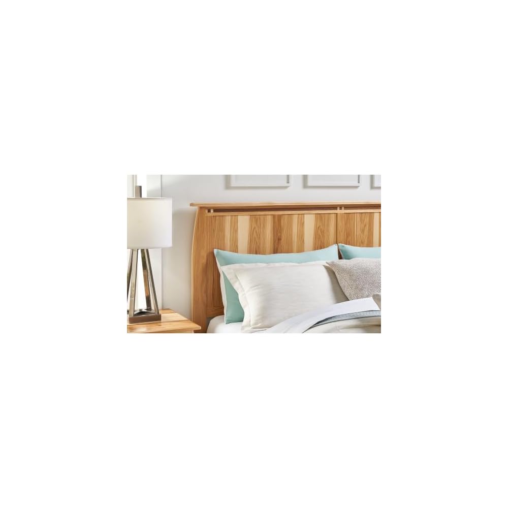 Adamstown Bedroom Solid American Hickory King Panel Bed, Transitional Wood Bed Frame with Headboard, Box Spring Required, Natural