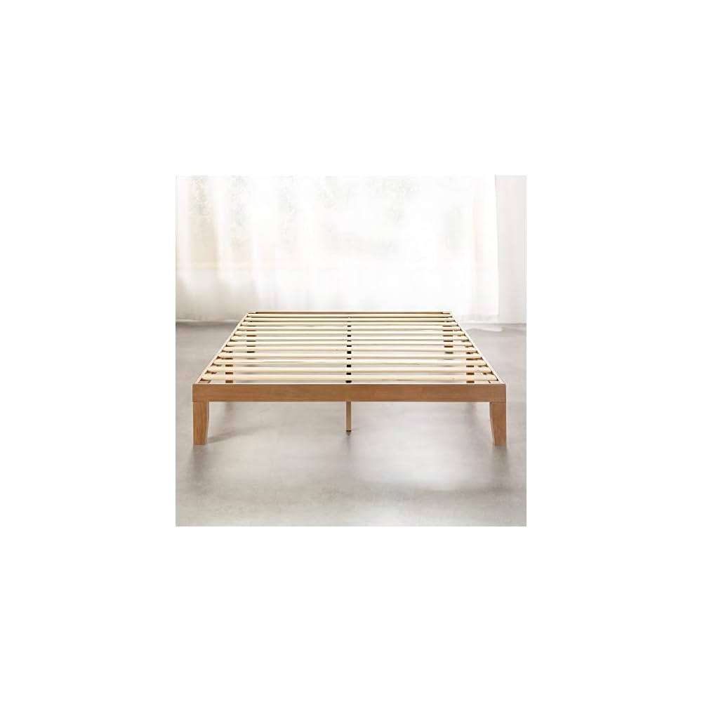 Naturalista Classic - 12 Inch Solid Wood Platform Bed with Wooden Slats, No Box Spring Needed, Easy Assembly, Full, Natural Pine