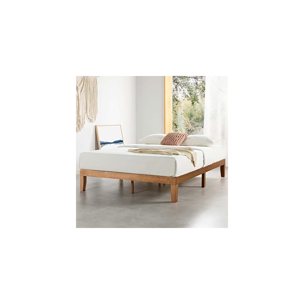 Naturalista Classic - 12 Inch Solid Wood Platform Bed with Wooden Slats, No Box Spring Needed, Easy Assembly, Full, Natural Pine