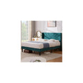 Queen Bed Frame Upholstered Platform with Fabric Headboard,Wooden Slats Support/No Box Spring Needed/Mattress Foundation,Dark Green