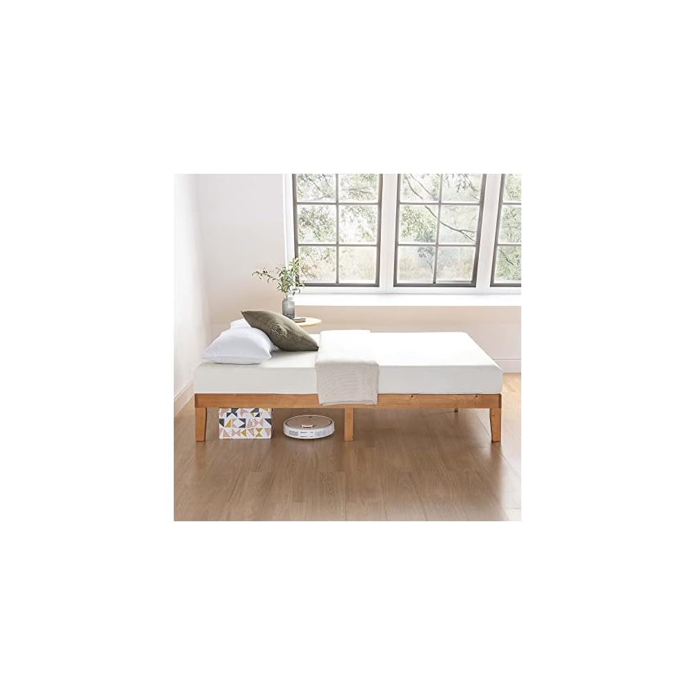 Naturalista Classic - 12 Inch Solid Wood Platform Bed with Wooden Slats, No Box Spring Needed, Easy Assembly, Full, Natural Pine