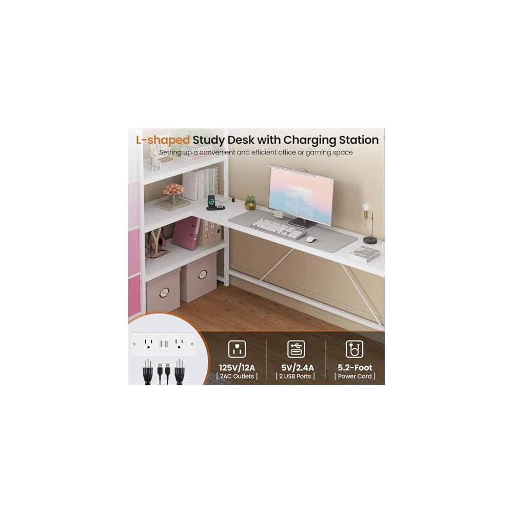 Loft Bed Twin Size with Storage Stairs,Desk and Power Strips,Metal Twin Loft Bed with LED Lights,8 Storage Drawers &Open Shelves,Loft Beds for Kids,Teens,Adults with Safety Guardrail,White+Pink
