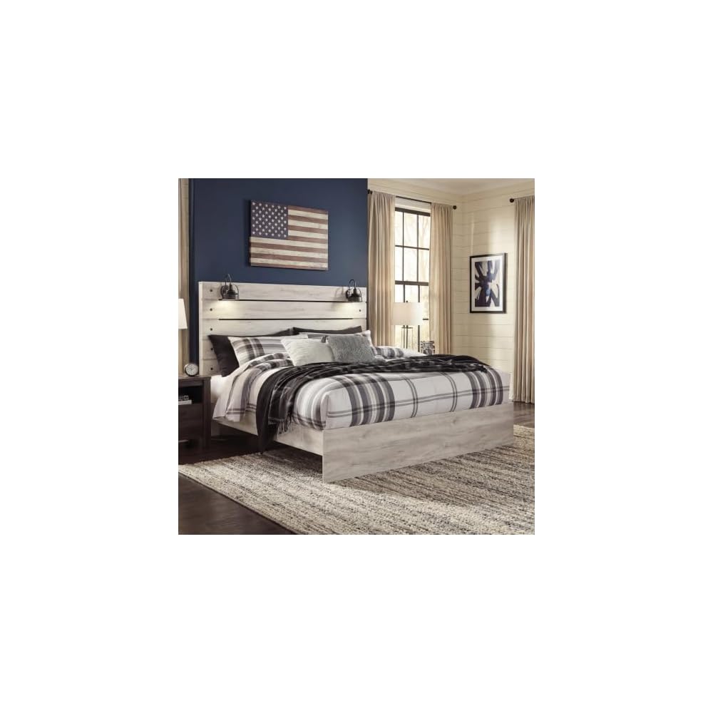 King Bed Frame, Cambeck Farmhouse Whitewash