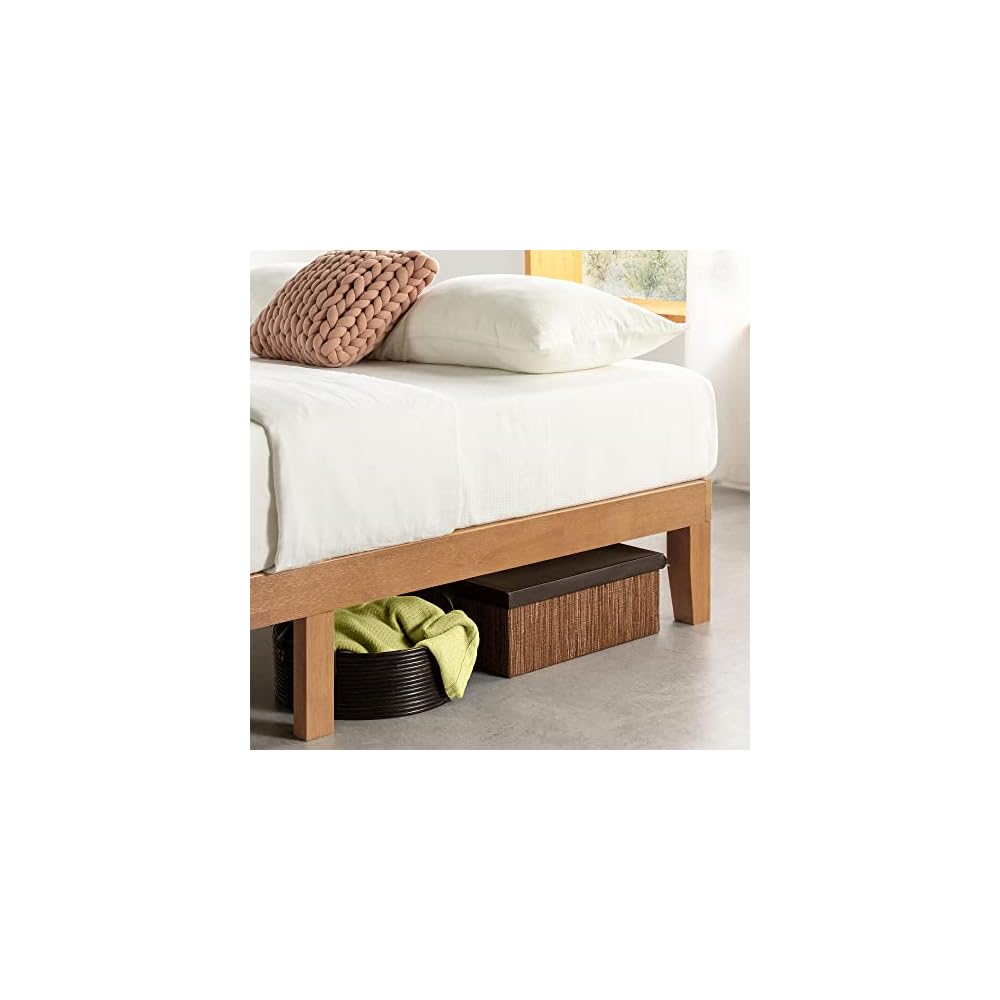 Naturalista Classic - 12 Inch Solid Wood Platform Bed with Wooden Slats, No Box Spring Needed, Easy Assembly, Full, Natural Pine