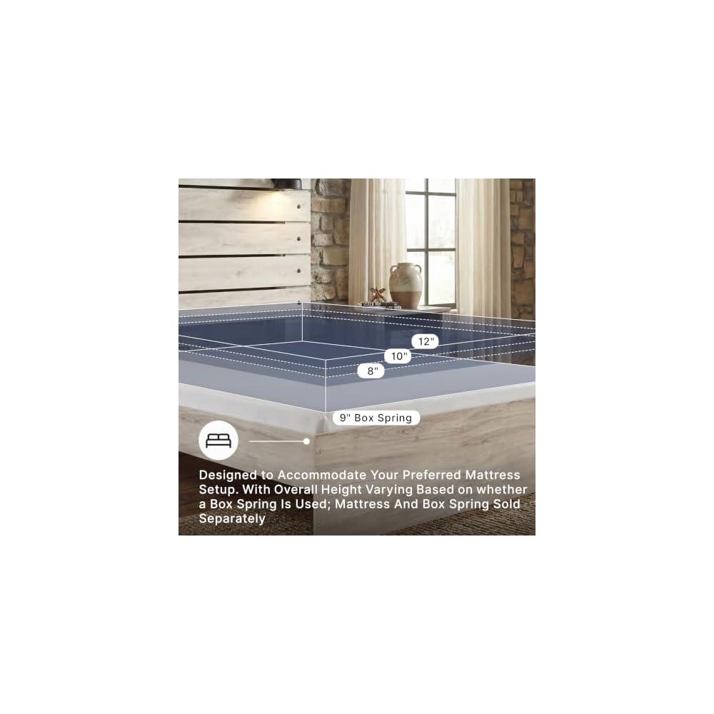 King Bed Frame, Cambeck Farmhouse Whitewash