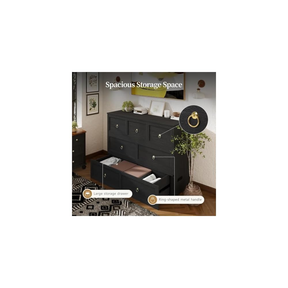 Farmhouse Queen Murphy Bed with Storage Drawer,Cabinet Bed with LED Lights & Charging Station, Space Saving Wall Bed for Small Bedroom/Home Office, Noise Free & Easy Assembly, Black