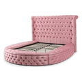 Elizabeth 91 x 101 Velvet Upholstered Queen Bed in Pink