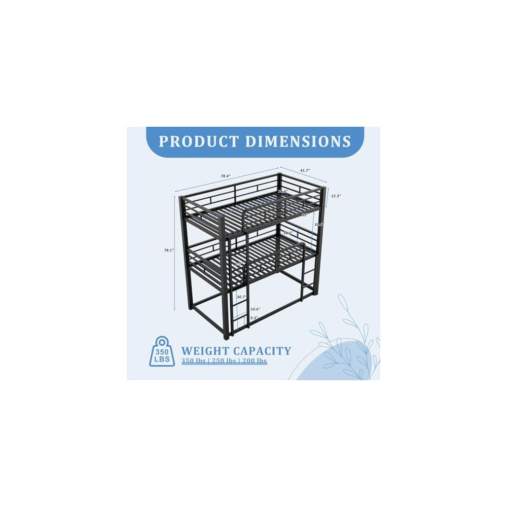 Triple Metal Bunk Bed Twin Over Twin Over Twin