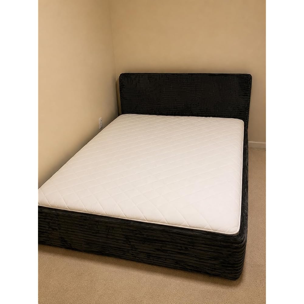 Full Boneless Cloud Bed, Frame & Headboard & Mattress Set, Gray