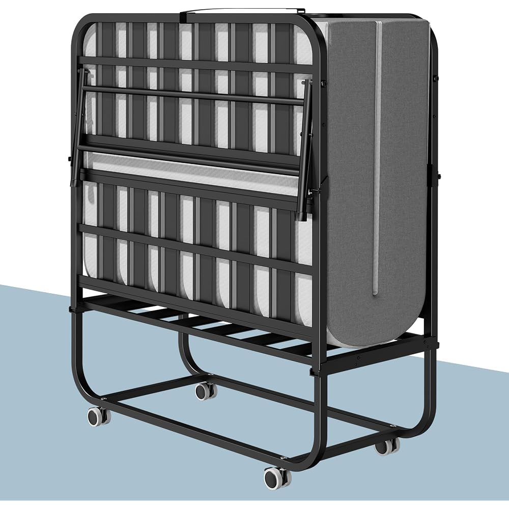 Folding Bed with 5 Inch Mattrees, 75"x38" Rollaway Beds for Adults