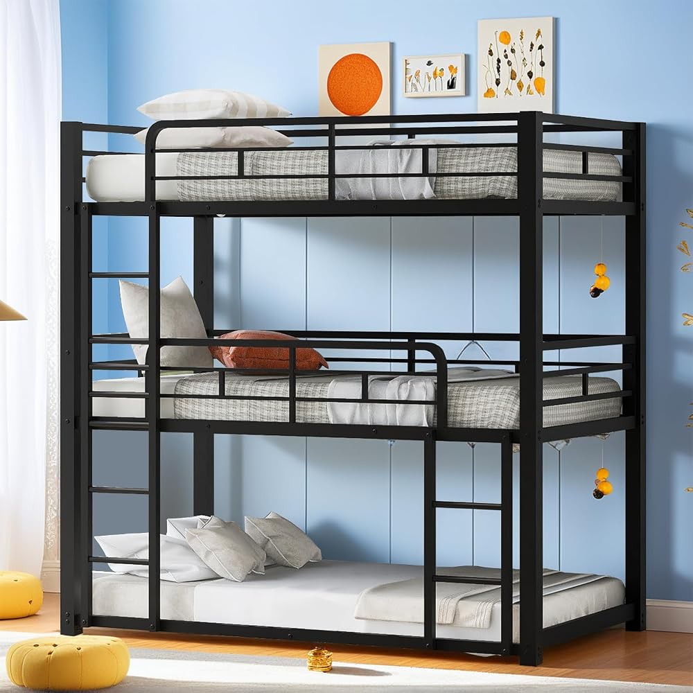 Triple Metal Bunk Bed Twin Over Twin Over Twin