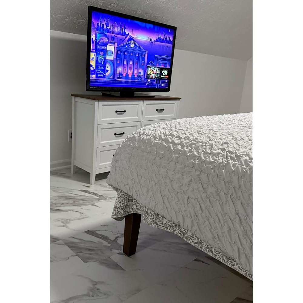 Naturalista Classic 16 Inch Solid Wood Platform Bed with Wooden Slats, Natural Pine, Queen