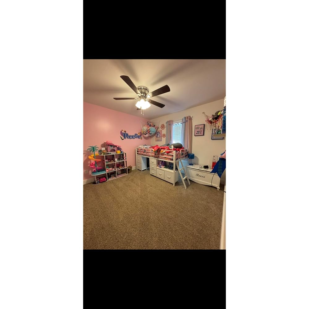 Kids Low Loft Bed Full with 7 Drawers, Bookcase, Safety Guardrail