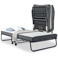 Folding Bed with 5" Luxury Memory Foam Mattress, Portable Rollaway Guest Bed with Sturdy Frame, Locking Wheels & Cover, Roll Away Fold Up Beds with Mattress for Adults, Twin Foldable Bed 75”x38”