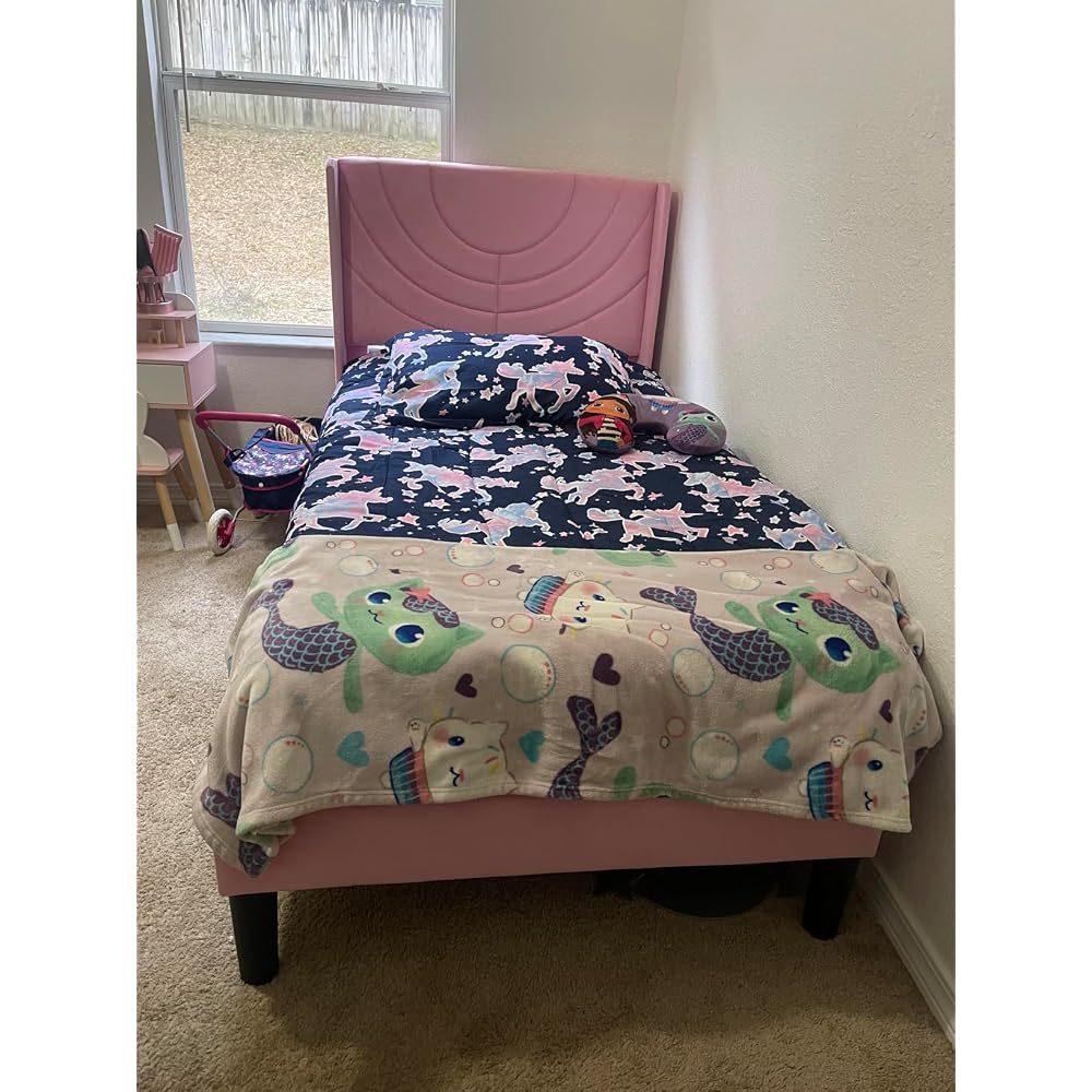 Queen Bed Frame Upholstered Platform with Fabric Headboard,Wooden Slats Support/No Box Spring Needed/Mattress Foundation,Dark Green