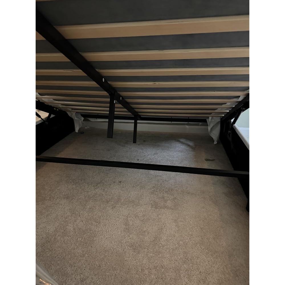 Queen Size Lift Up Hydraulic Storage Bed Frame Black