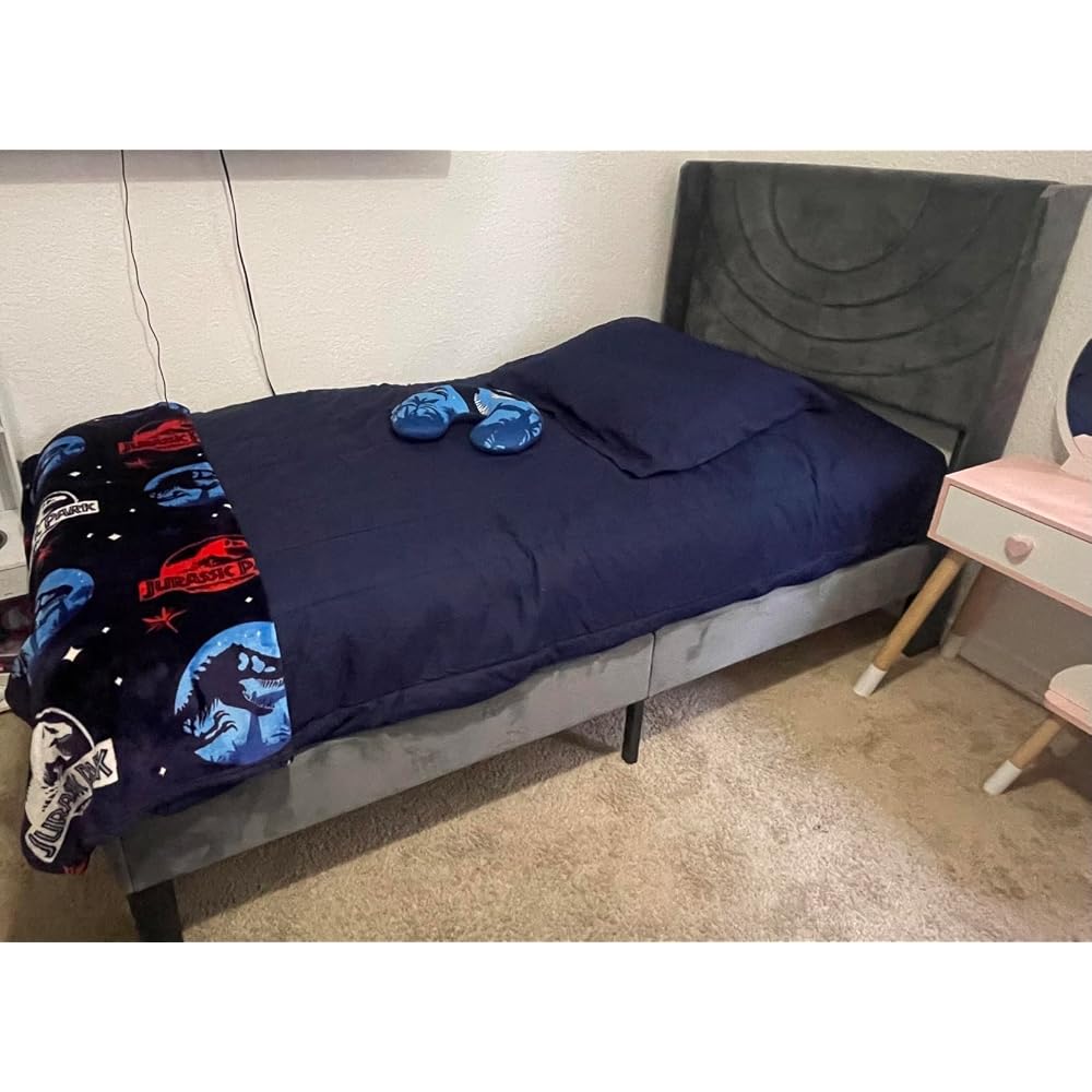 Queen Bed Frame Upholstered Platform with Fabric Headboard,Wooden Slats Support/No Box Spring Needed/Mattress Foundation,Dark Green