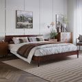 Aria King Solid Wood Modern Low Profile Platform Bed, Walnut