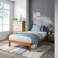 Alexia Wood Platform Bed Frame, Solid Wood Foundation, No Box Spring Needed, Wood Slat Support, Easy Assembly, Rustic Pine, Twin