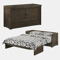 Rustic Brown Cube Pre-Assembled Cabinet Murphy Bed