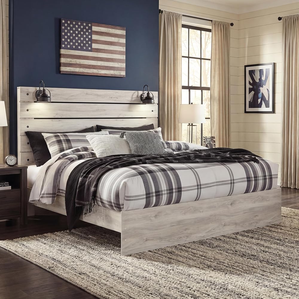 King Bed Frame, Cambeck Farmhouse Whitewash