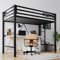 Loft Bed Twin Size with Ladder and Guardrail,Black