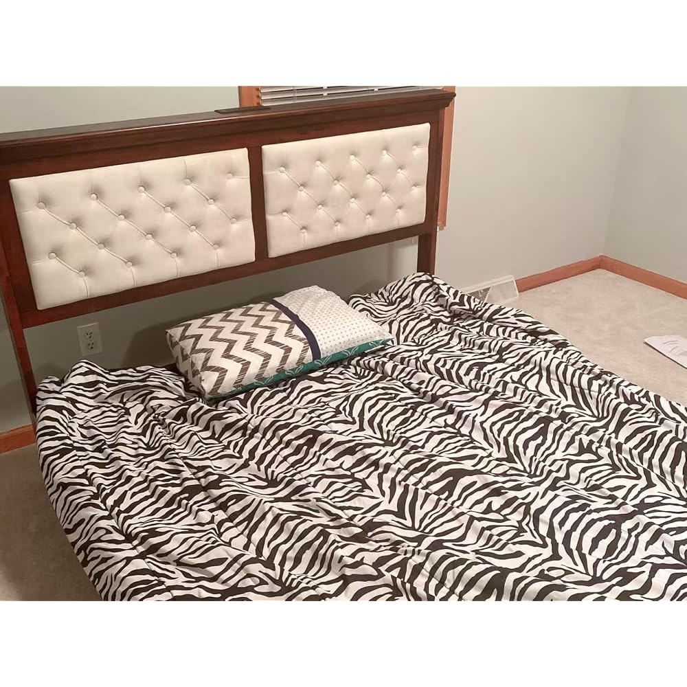 Solid Wood Queen Bed Frame 41.5” Tall Diamond-Tufted Upholstered Headboard, American Classic Flat-Top Bed, Stable Structure, Wood Slats Support, Noise-Free, No Box Spring Needed, Redish Brown