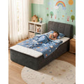 Twin Size Boneless Bed Frame with Mattress,No Assembly Cloud Bed,Gray